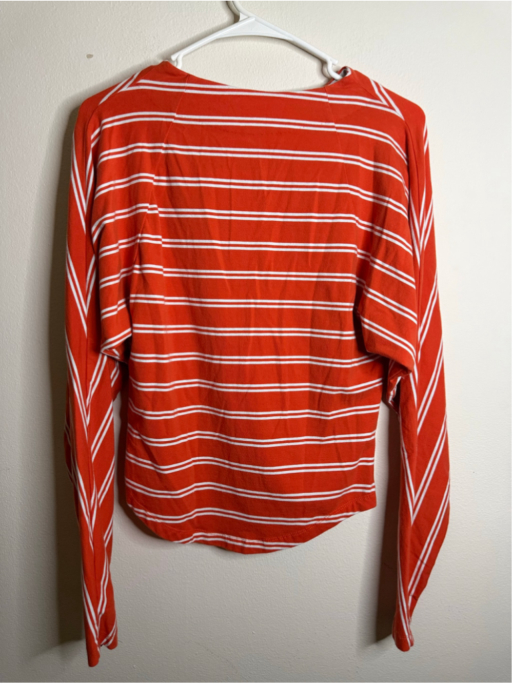 Women's Free People Long Sleeve Tee XS Orange & White Striped